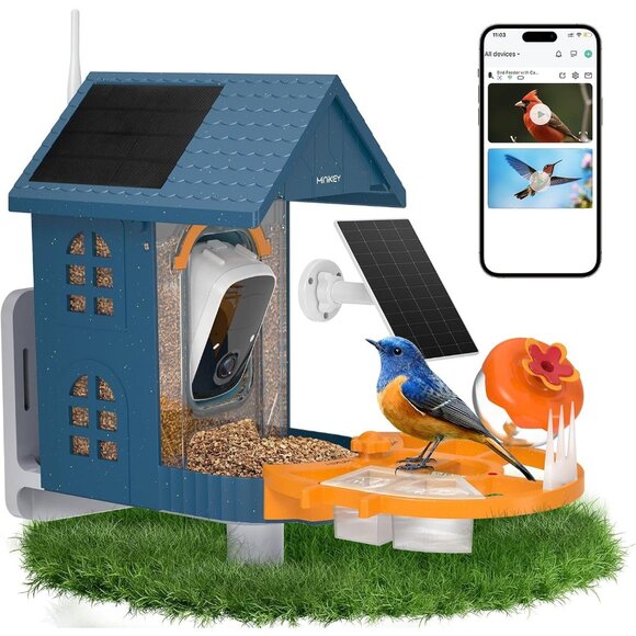Smart Bird Feeder with Camera AI Birdhouse Identify 11000+ Species 2K HD Quality - Picture 1 of 8